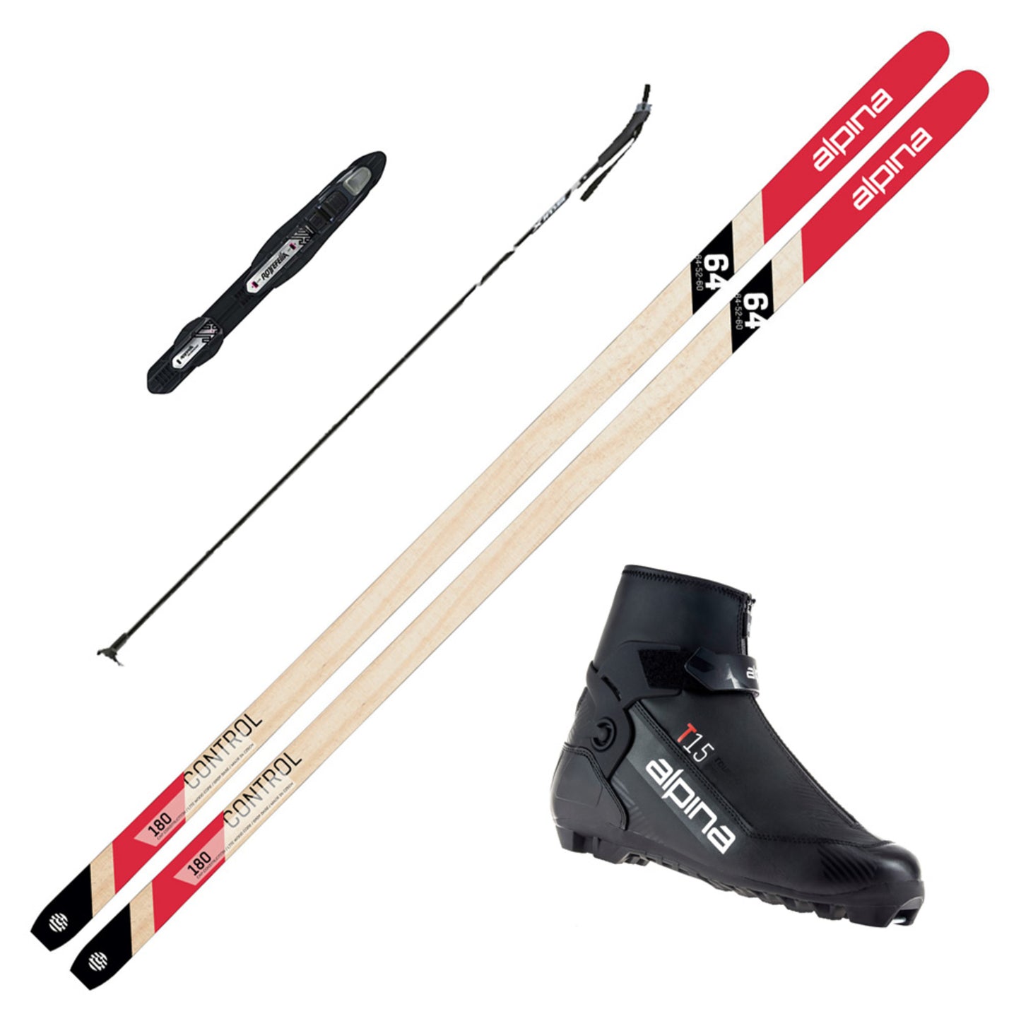 2022 Alpina Control 64 Cross Country Touring Skis w/ Alpina T15 Boot and Poles