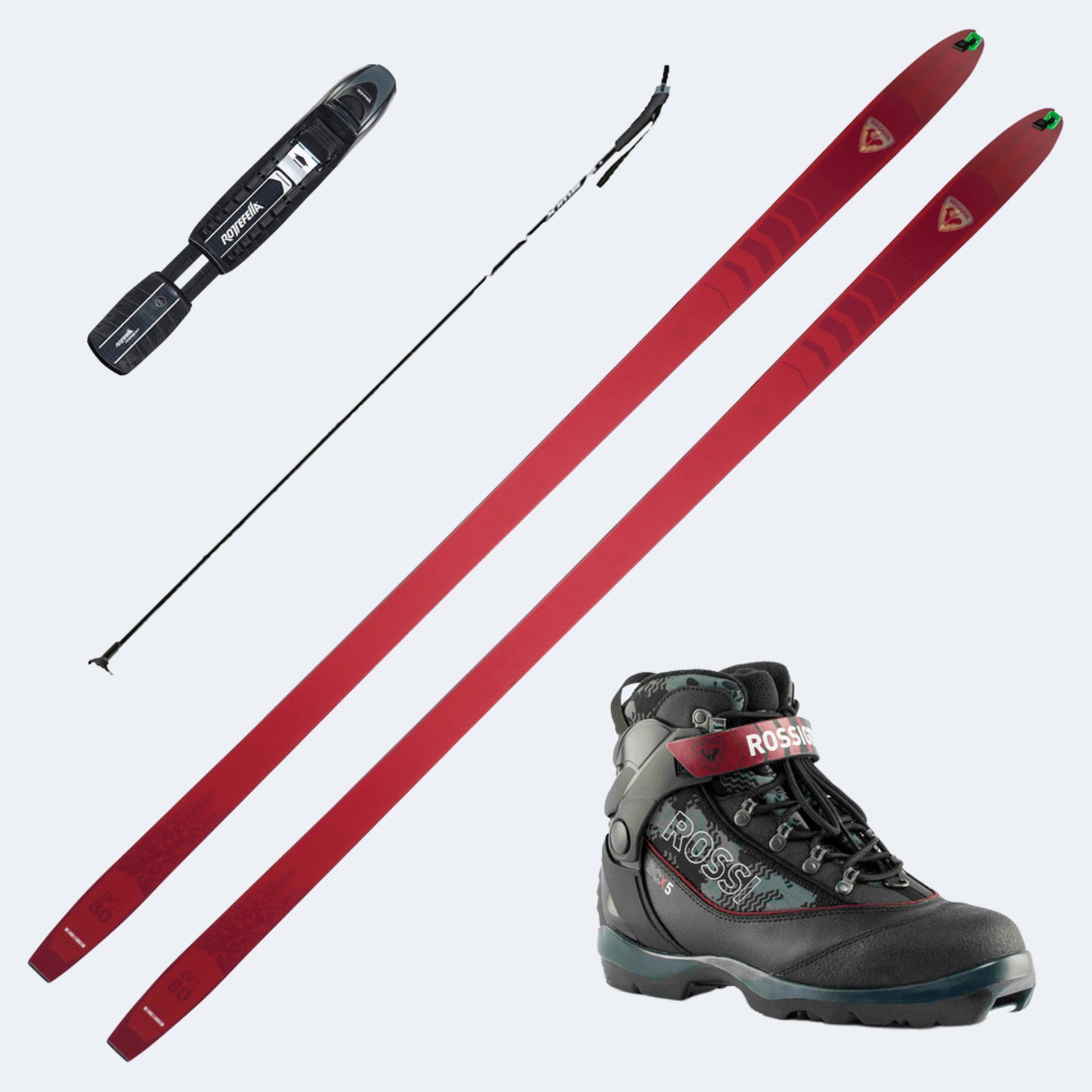 2025 Rossignol BC 80 Positrack Skis with Rossignol BC X5 Boots and Poles