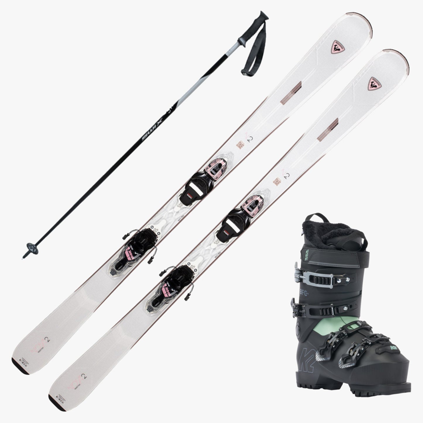 2024 Rossignol Nova 2 Women's Skis with K2 BFC 75 Boots and Poles