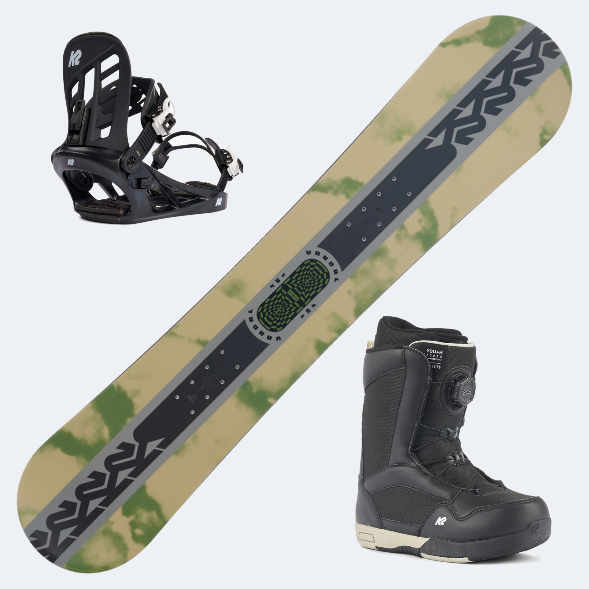 2024 K2 Vandal Junior Snowboard with K2 You+h Boots And K2 You+h Junior Bindings