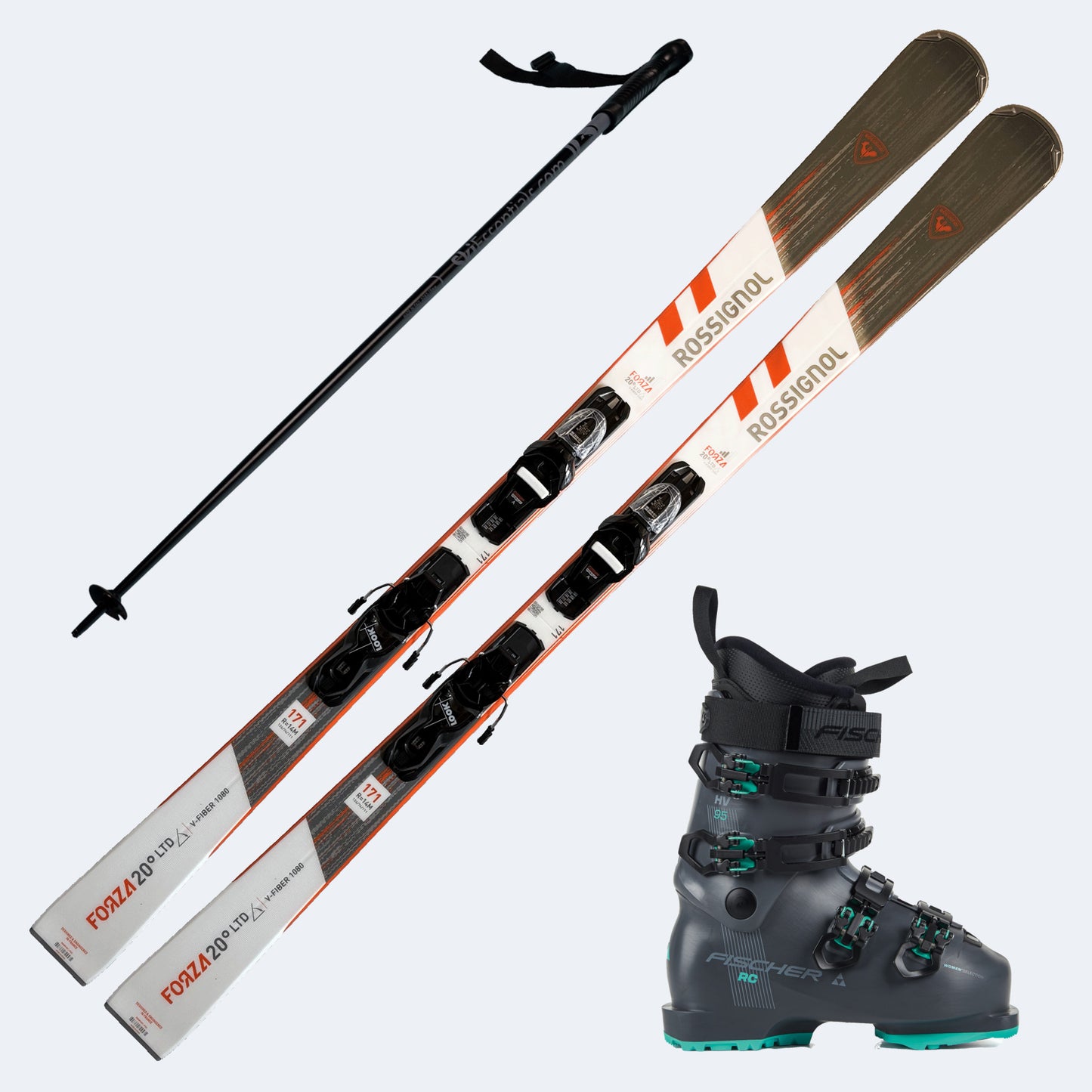 2026 Rossignol Forza 20 Ltd Skis with Fischer RC 95W Boots and Poles