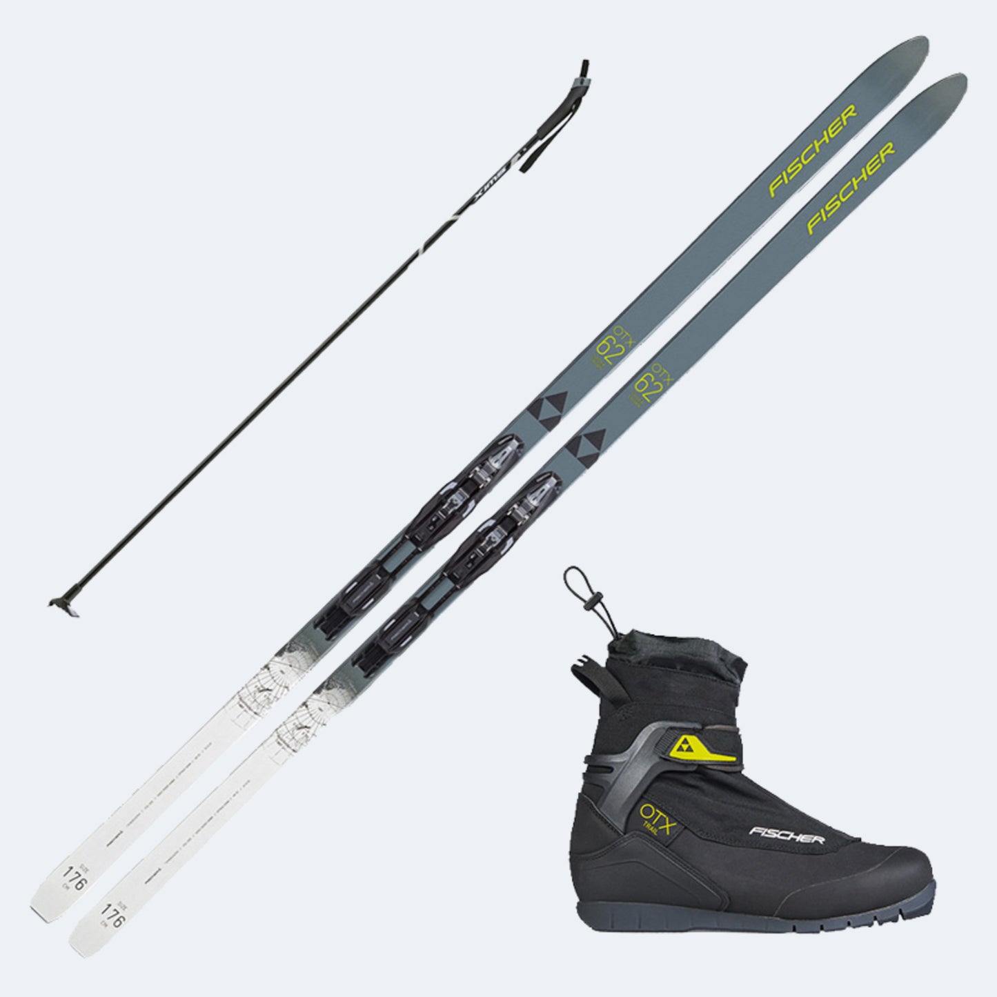 2025 Fischer Spider 62 Crown Skis with Fischer OTX Trail Boots and Poles