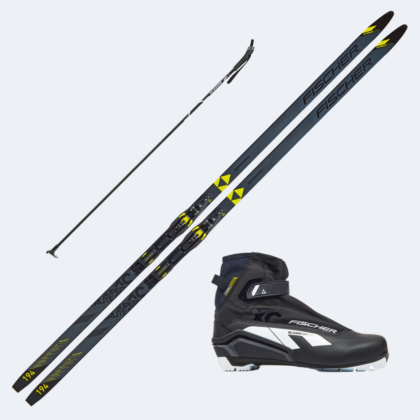 2025 Fischer Superlite Crown EF Skis with Fischer XC Comfort Pro Boots and Poles