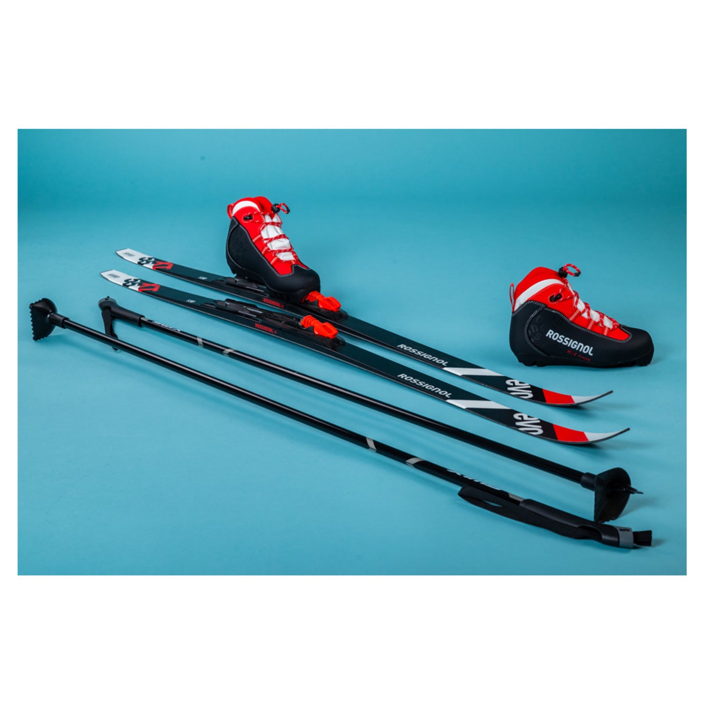 2025 Rossignol Evo 55 Action Junior Skis with Rossignol X1 Junior Boots and Poles