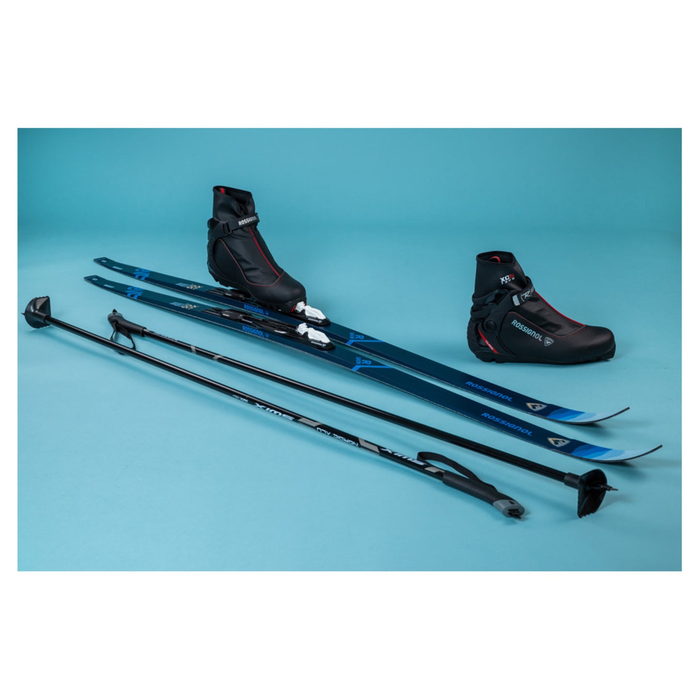 2025 Rossignol Evo XC 60 R-Skin Skis with Rossignol XC 5 Boots and Poles