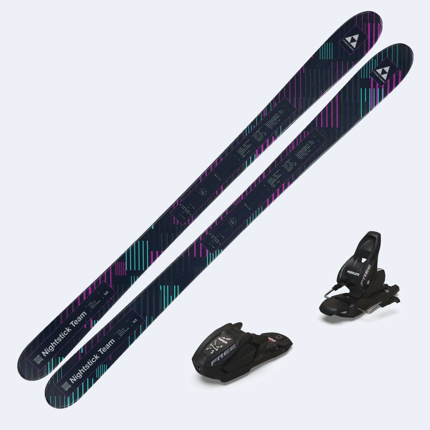2026 Fischer Nightstick Team Skis with Marker Free 7 GW Bindings