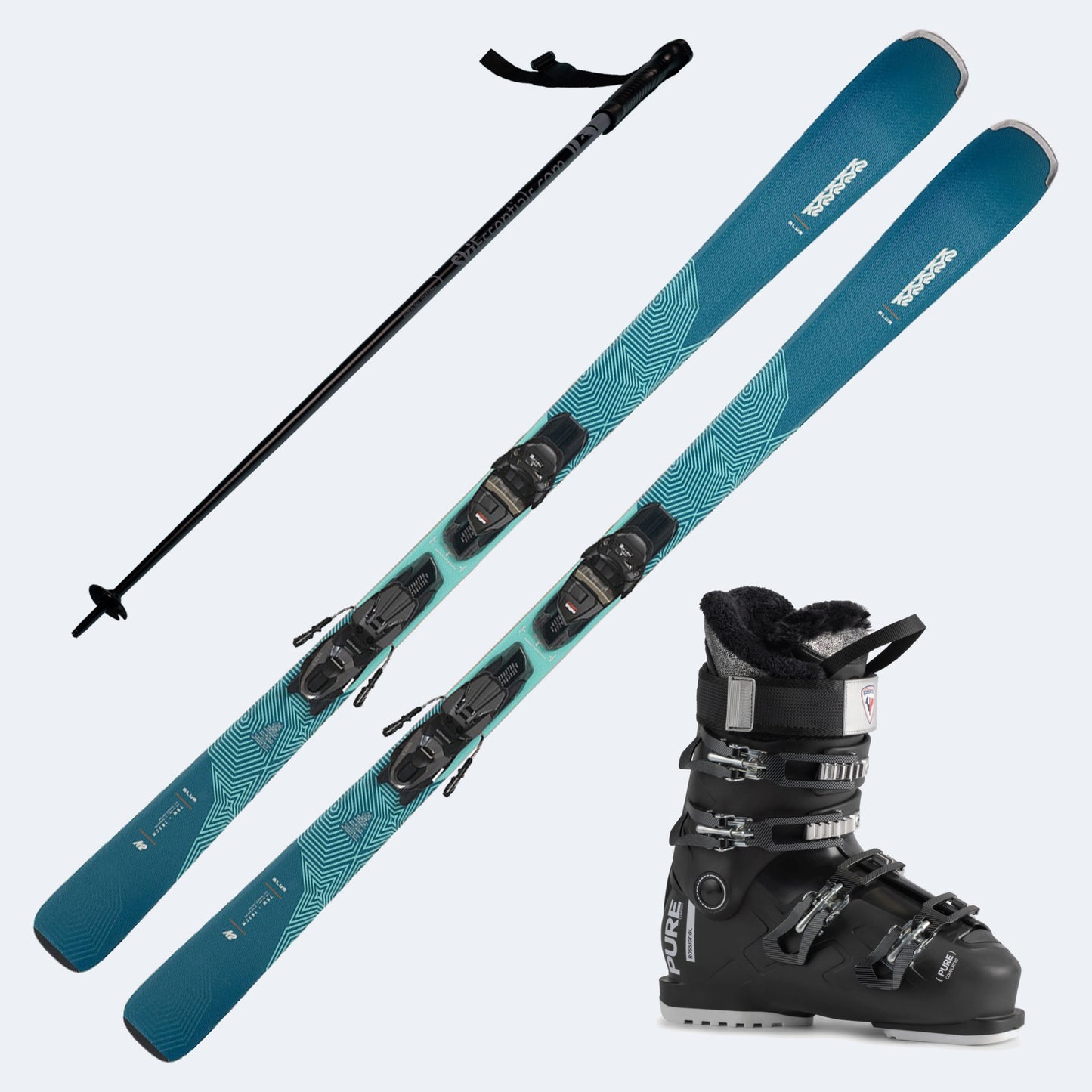 2026 K2 Blur 76 Women's Skis with Rossignol Pure Comfort 60 Boots and Poles
