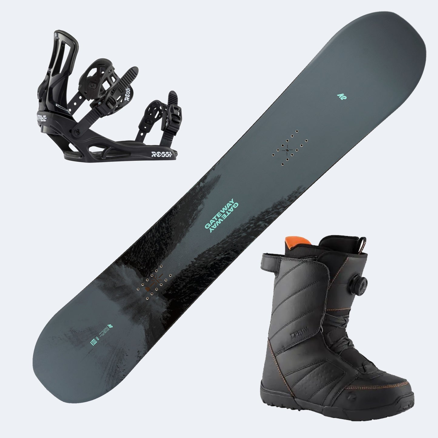 2026 K2 Getaway Snowboard with Rossignol Crank Boa H4 Boots and Poles