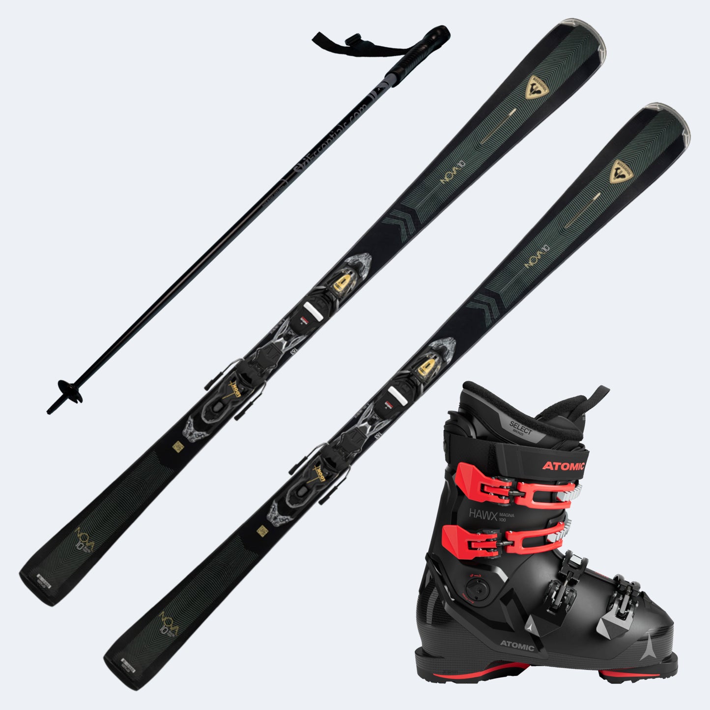 2026 Rossignol Nova 10 Women's Skis with Atomic Hawx Magna 100 Boots and Poles