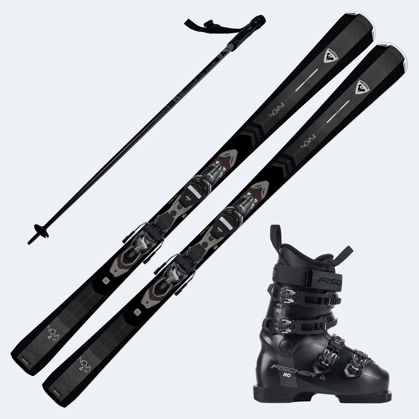 2026 Rossignol Nova 4 Women's Skis with Fischer RC 85 Boots and Poles