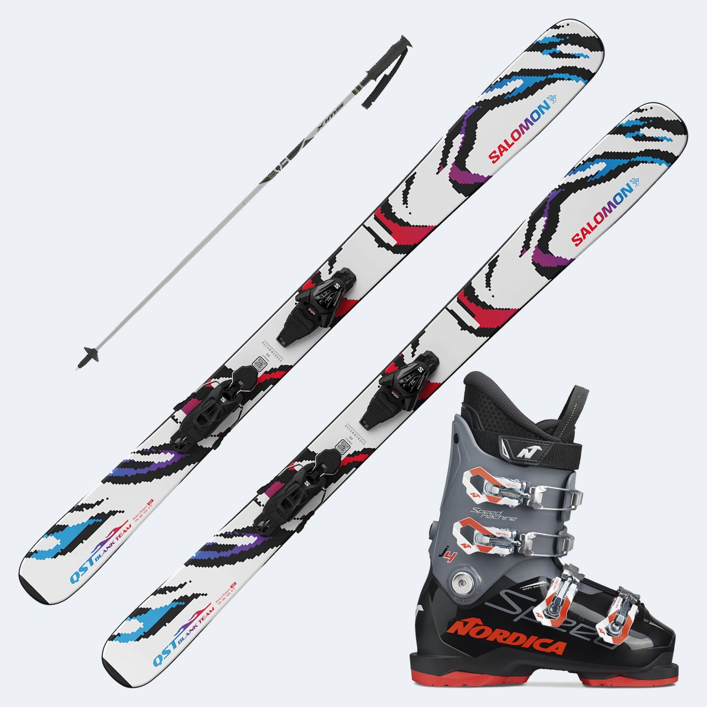 2026 Salomon Junior Skis with SpeedMachine J Boots and Poles