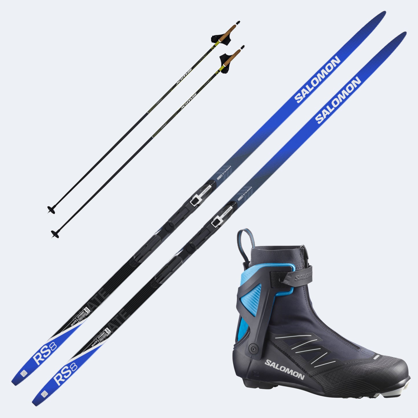 2026 Salomon Skis with Salomon RS8 Prolink Skate Boots and Poles