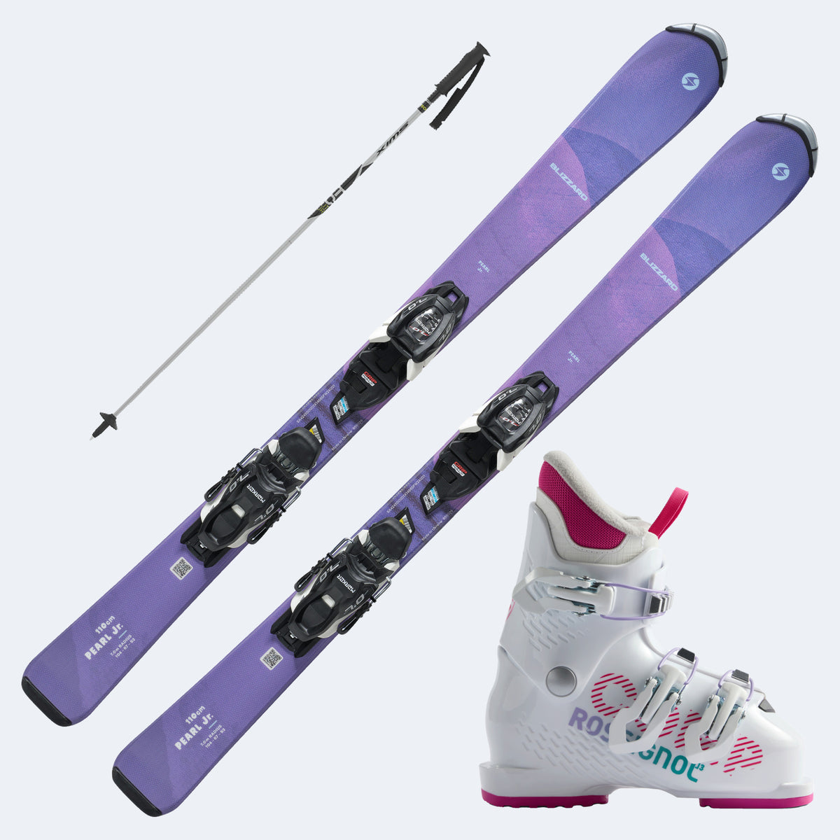 2027 Blizzard Pearl Jr Skis with Comp J Boots and Poles