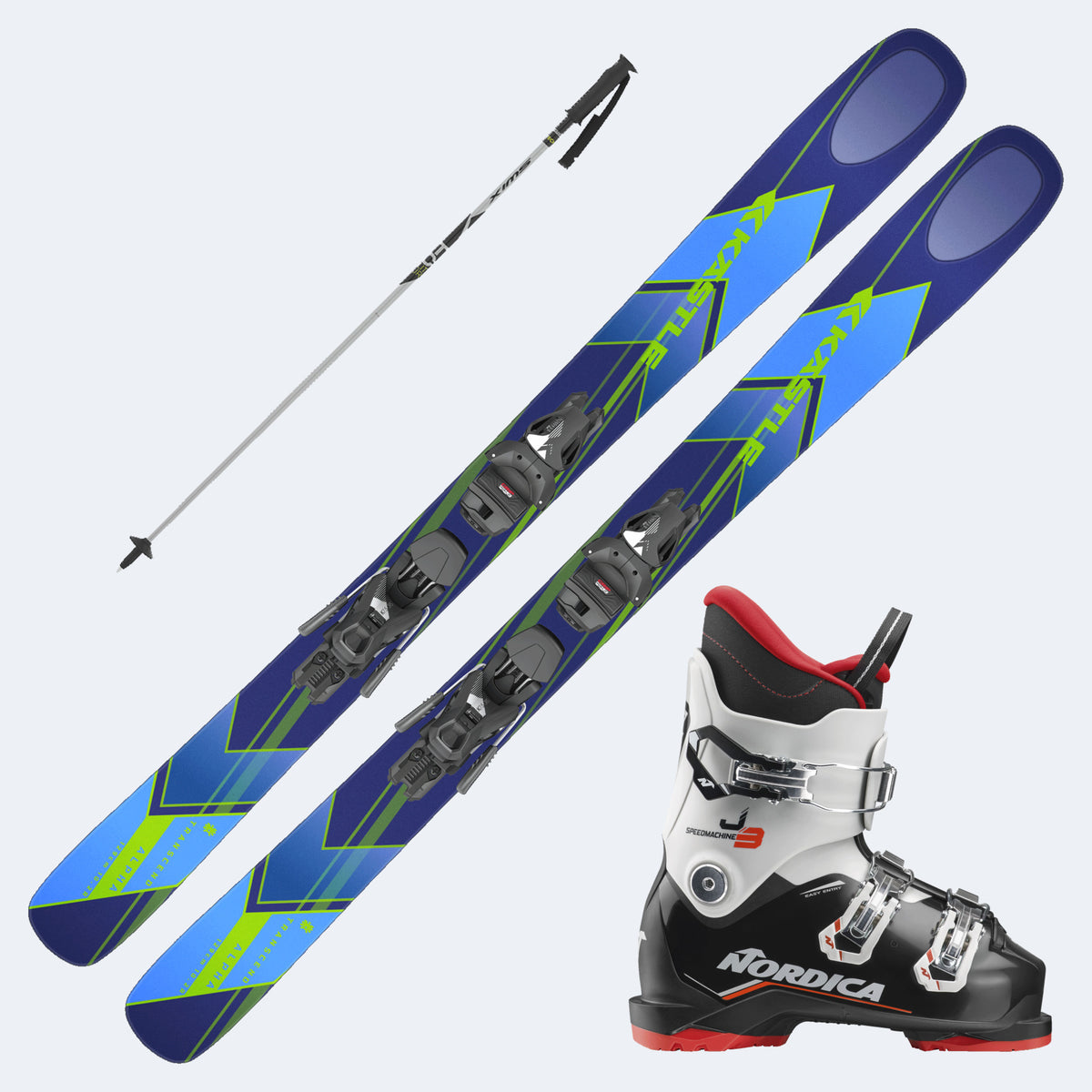 2027 Kastle Transcend Alpha Junior Skis with SpeedMachine J Boots and Poles