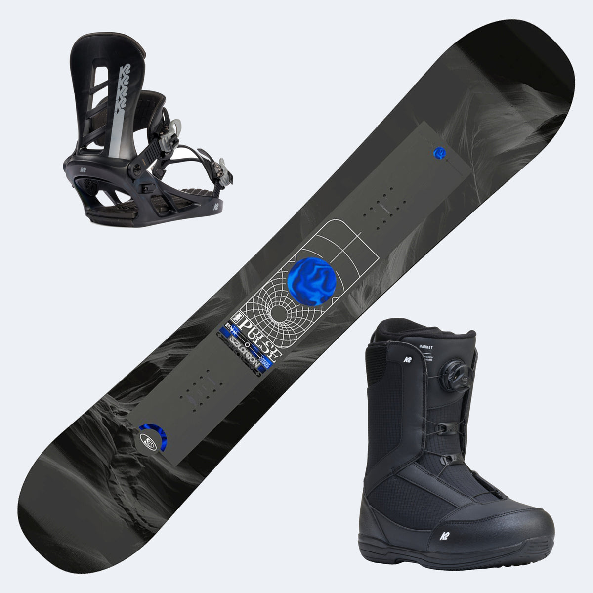 2027 Salomon Snowboard with K2 Boots and Bindings