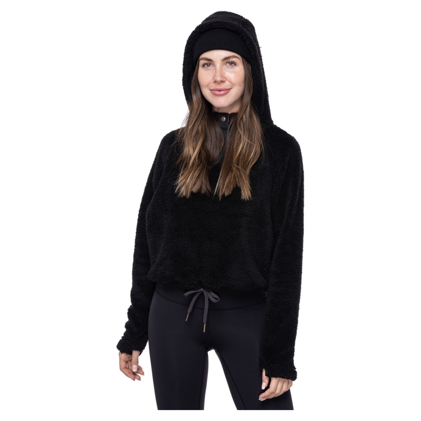 686 Crop Sherpa Women's Hoody - BLACK - M