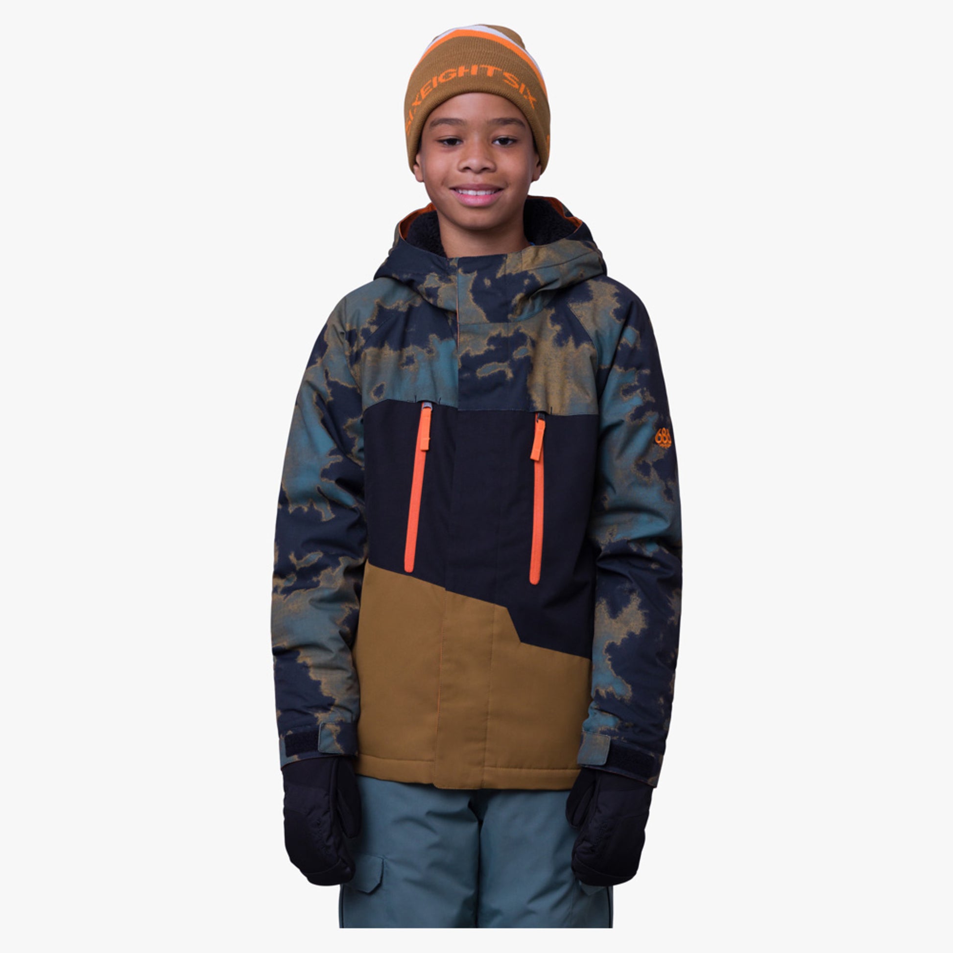 686 Geo Insulated Boy's Jacket - Breen Nebula - XL