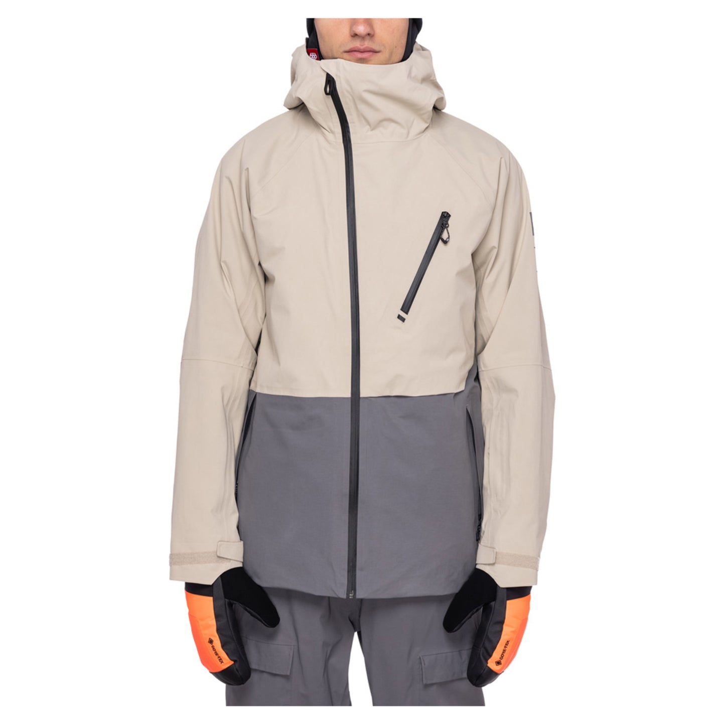 686 GORE-TEX Hydra Down Thermagraph Men's Jacket - PUTTY COLORBLOC - XL