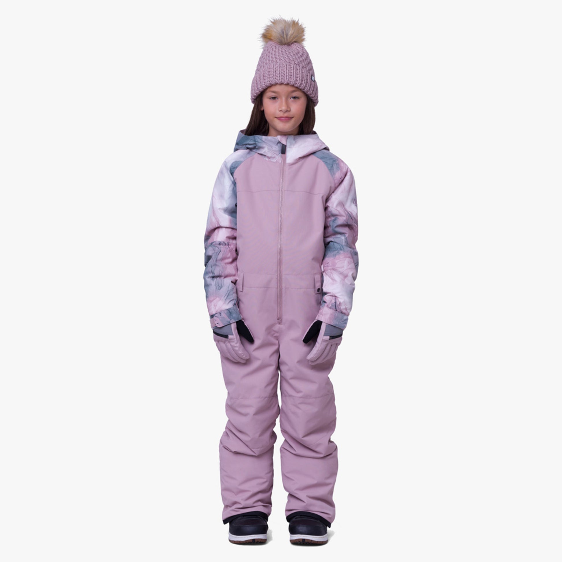 686 Shine Girl's One-Piece - Dusty Mauve - XL