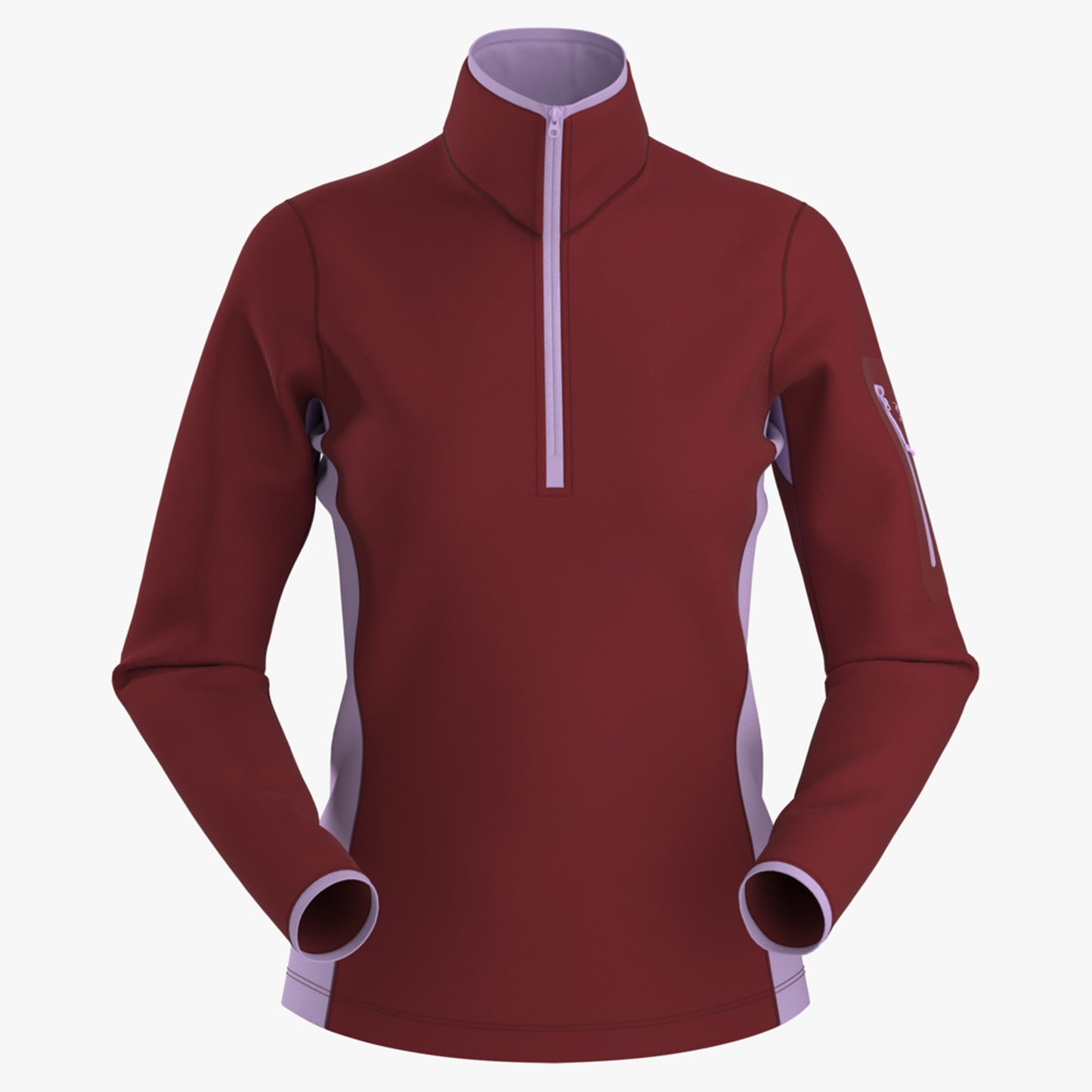 Arc'teryx Rho Heavyweight Women's Zip Neck - Bordeaux/Storm Glow - XXL