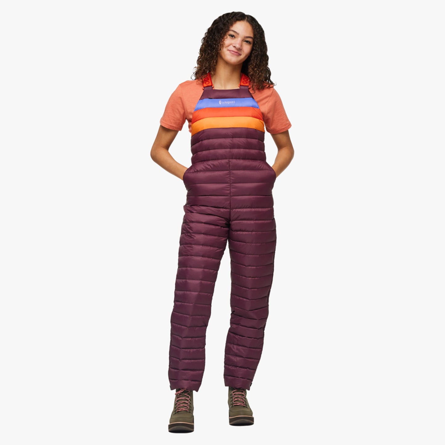 Cotopaxi Fuego Down Women's Overall - Wine Stripes - M