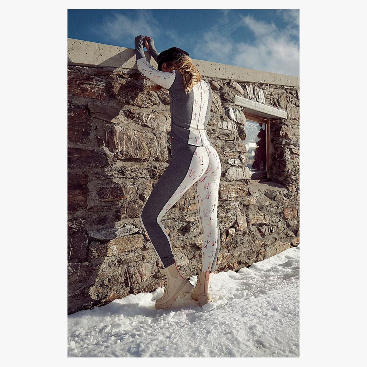Free People You Know It Women's Baselayer Legging - Tips Up Ivory - XL