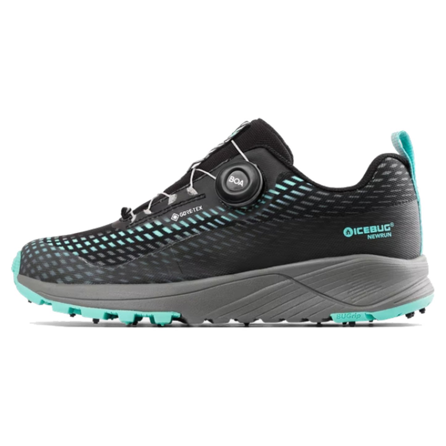 Icebug Newrun BUGrip GTX Women's Shoe - BLACK_JADE MIST - 9.5