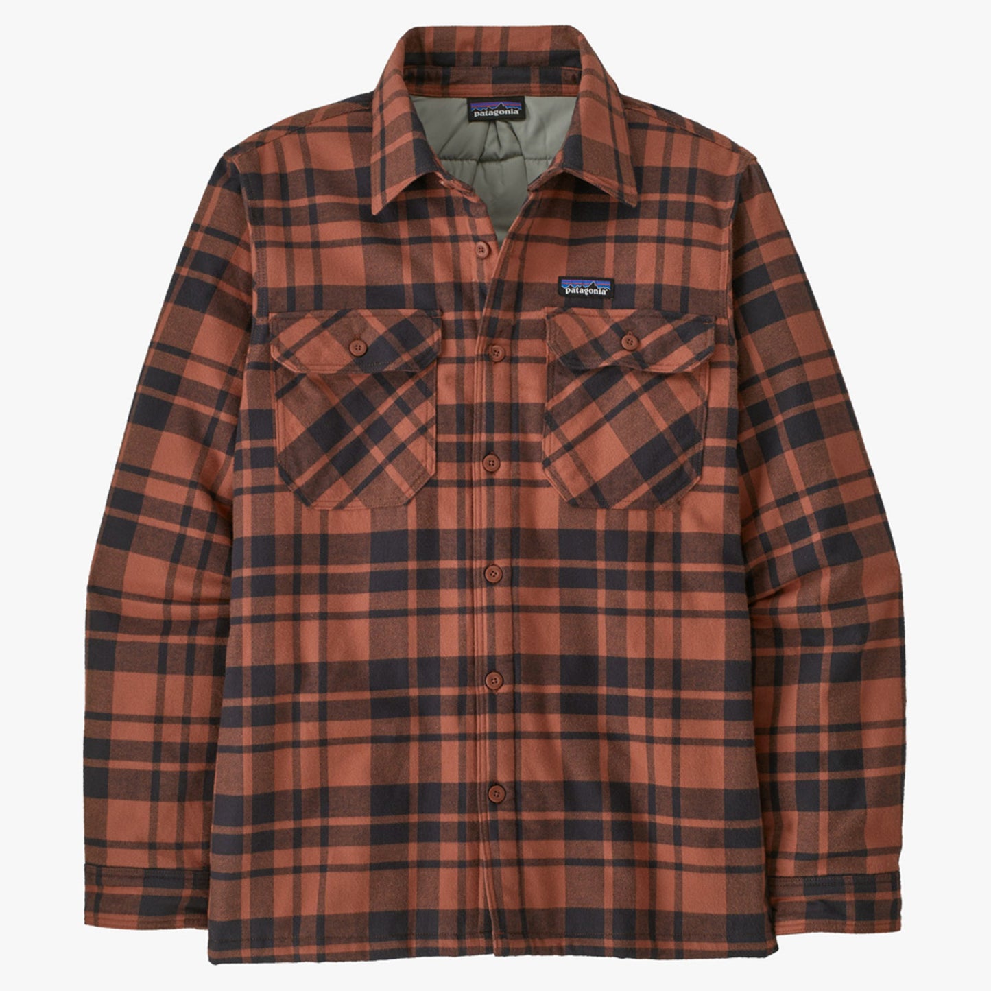 Patagonia Insulated Organic Cotton MW Fjord Men's Flannel Shirt - Ice Caps: Burl Red - XXL