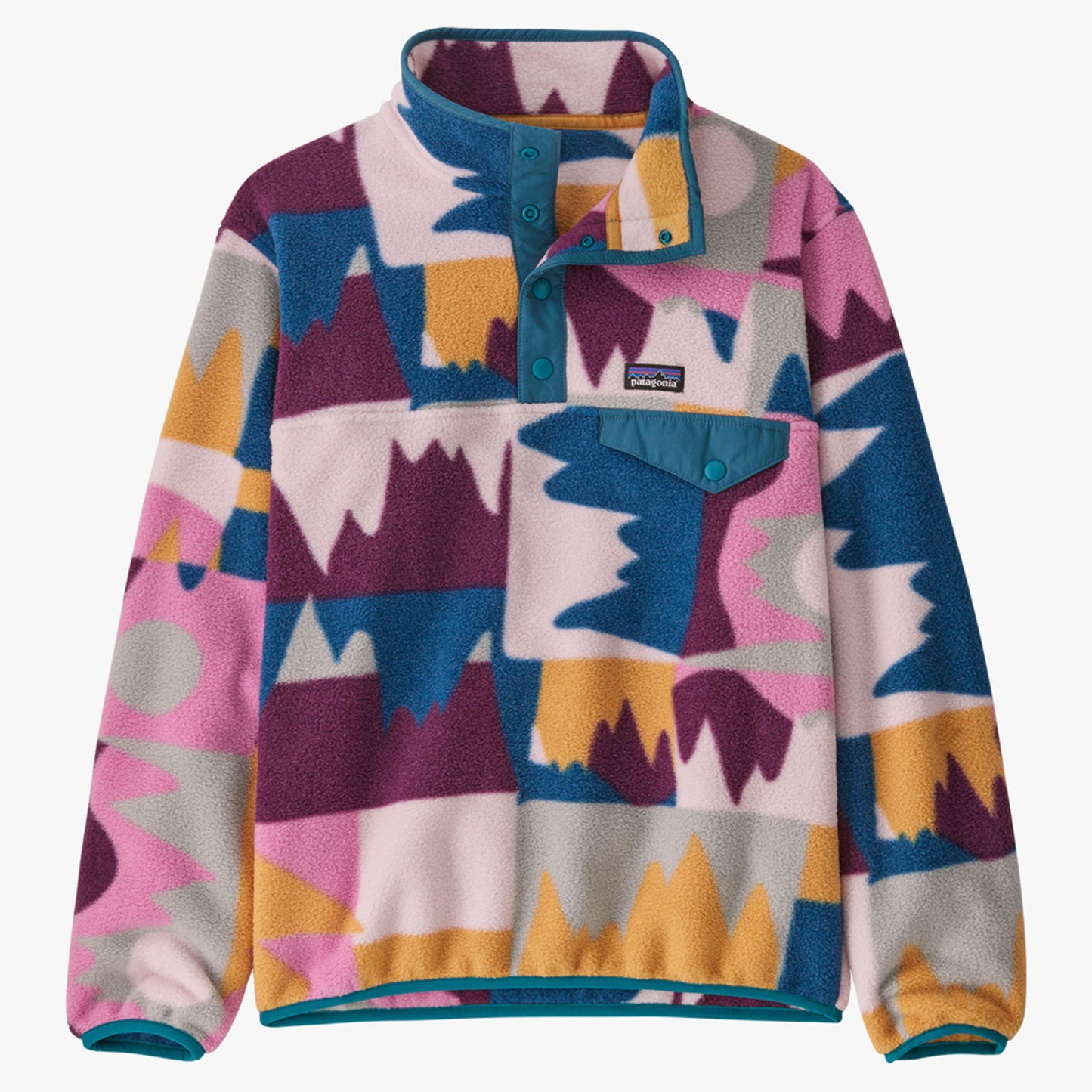 Patagonia Lightweight Synchilla Snap-T Kid's Pullover - Frontera Marble Pink - XL