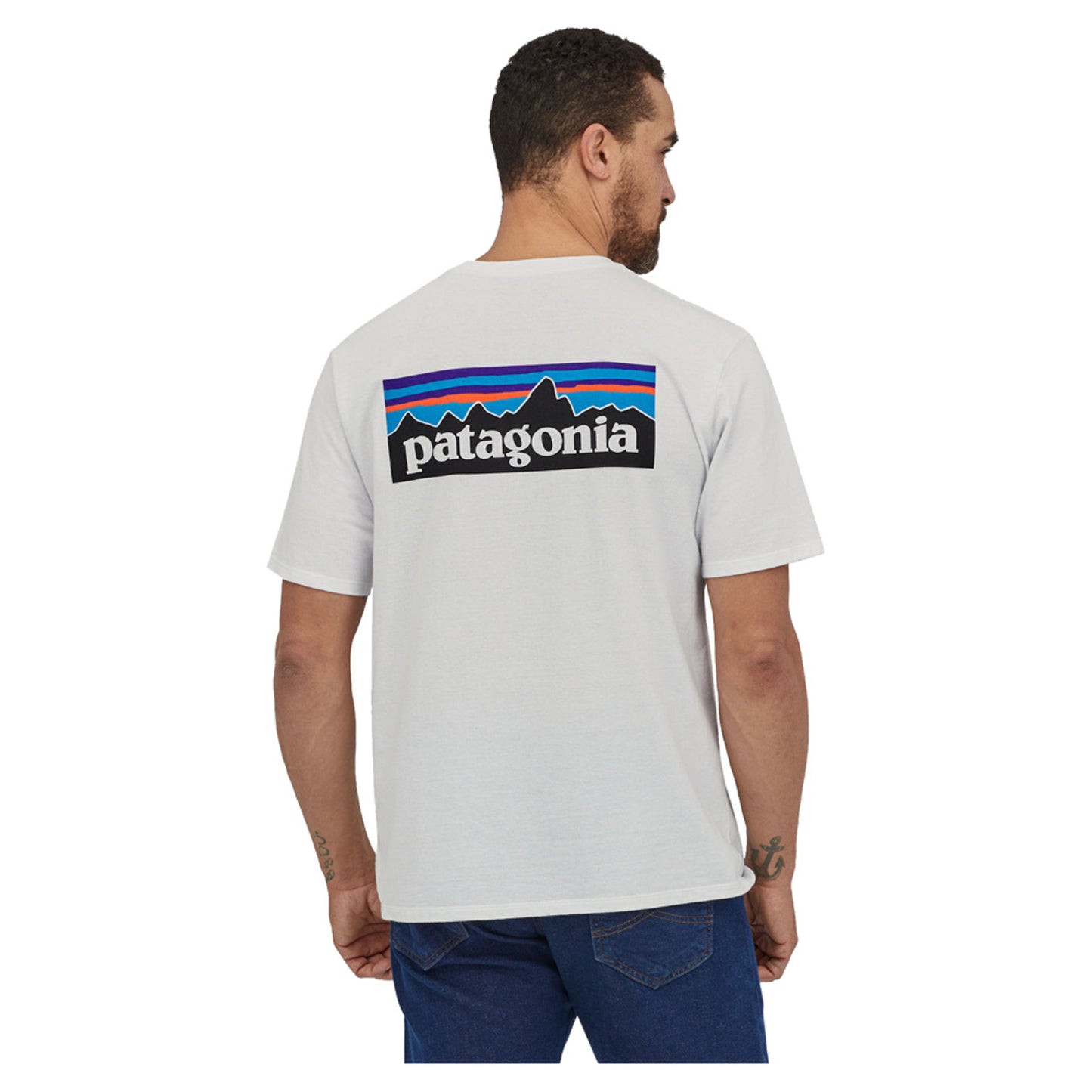 Patagonia P-6 Logo Men's Responsibili-Tee - WHITE - XL