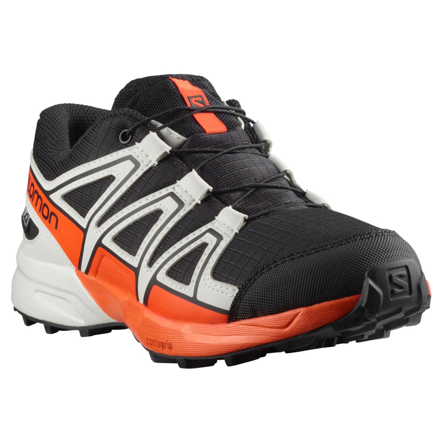 Salomon Speedcross CSWP Junior's Trail Shoe - BLACK LUNAR ROC - 7