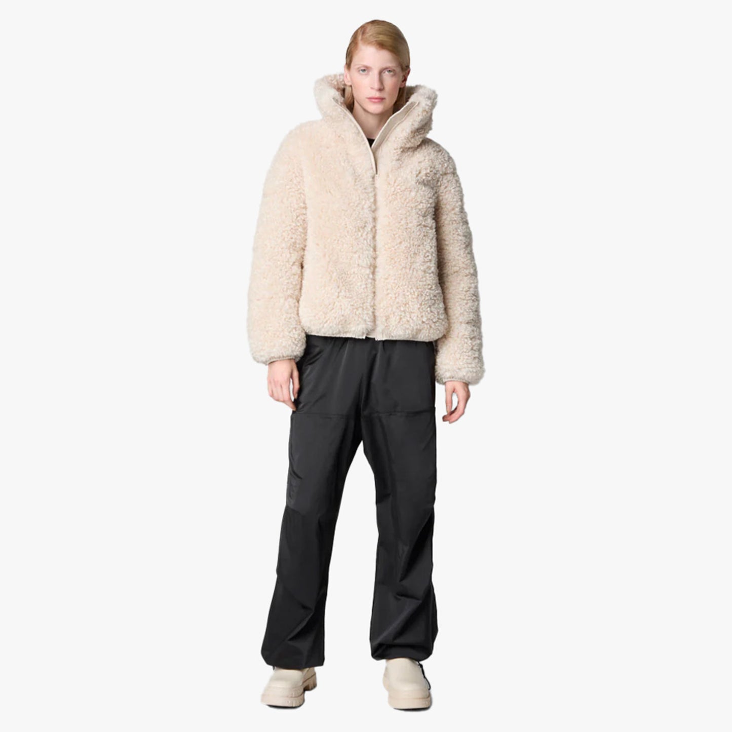 Save The Duck Kennie Insulated Faux Shearling Women's Jacket - Shore Beige - 4