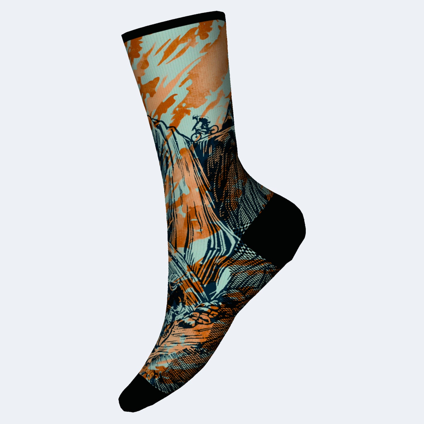 Smartwool Bike Zero Cushion Rugged Ride Print Crew Socks