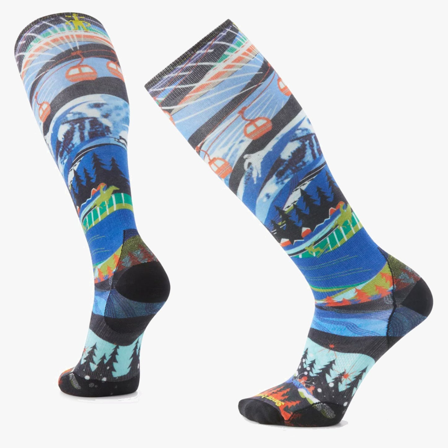 Smartwool Ski Zero Cushion Print OTC Sock - MIST BLUE - XL