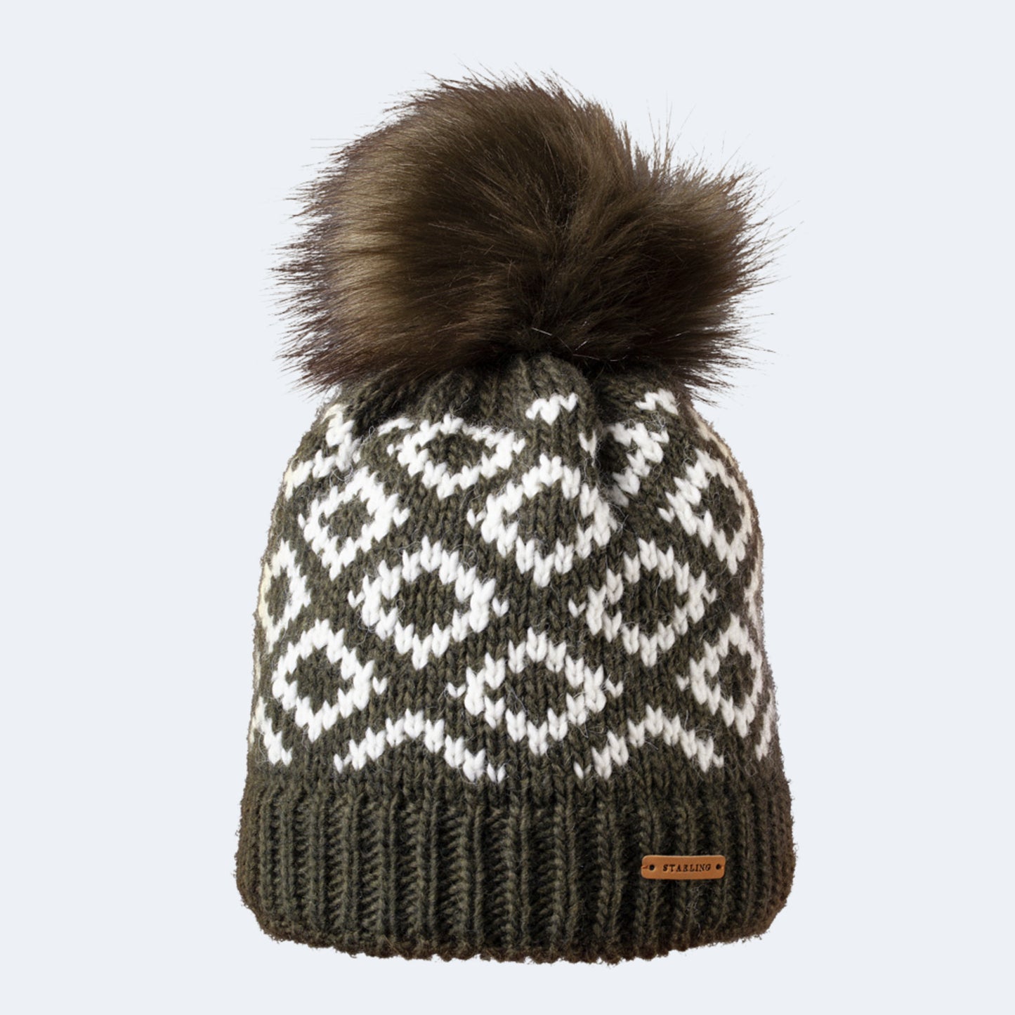 Starling Raven Faux Fur Pom Beanie