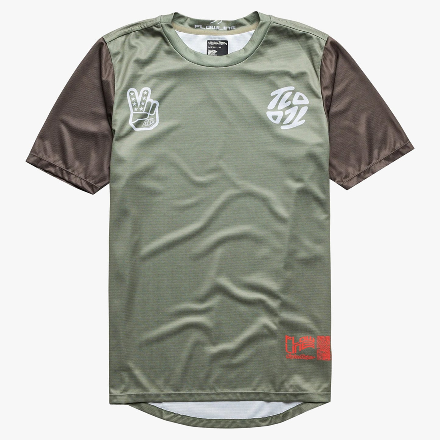 Troy Lee Designs Flowline SS Youth Jersey - Flipped Olive - XL