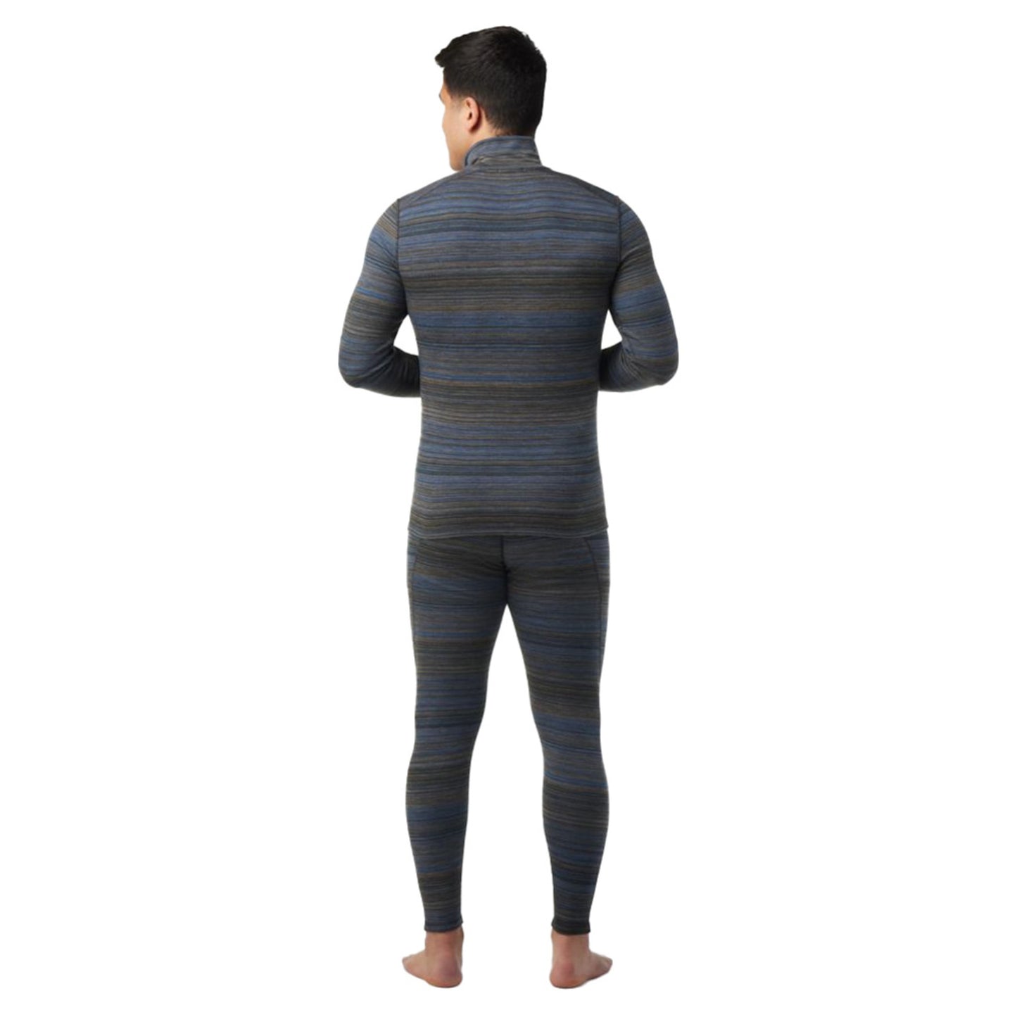 Smartwool Classic Thermal Merino Base Layer Men's Pattern 1/4 Zip - LAGUNA BLUE HEA - XXL