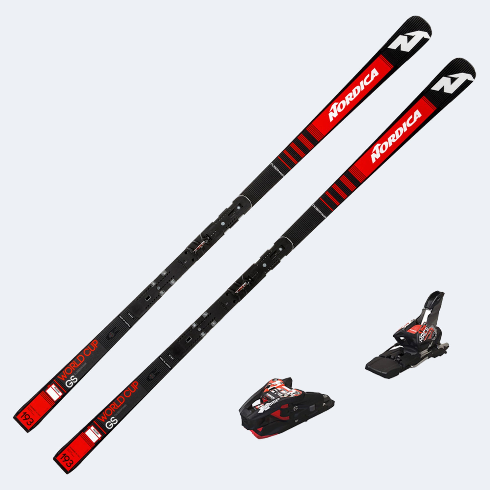 2019 Nordica Dobermann GS WC Dept. Skis w/ Marker Race X-Cell 16.0 Bindings