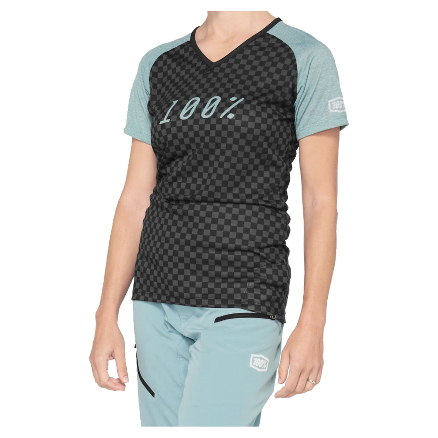 2021 100% Airmatic Women's Jersey - SEAFOAM CHECKER - M
