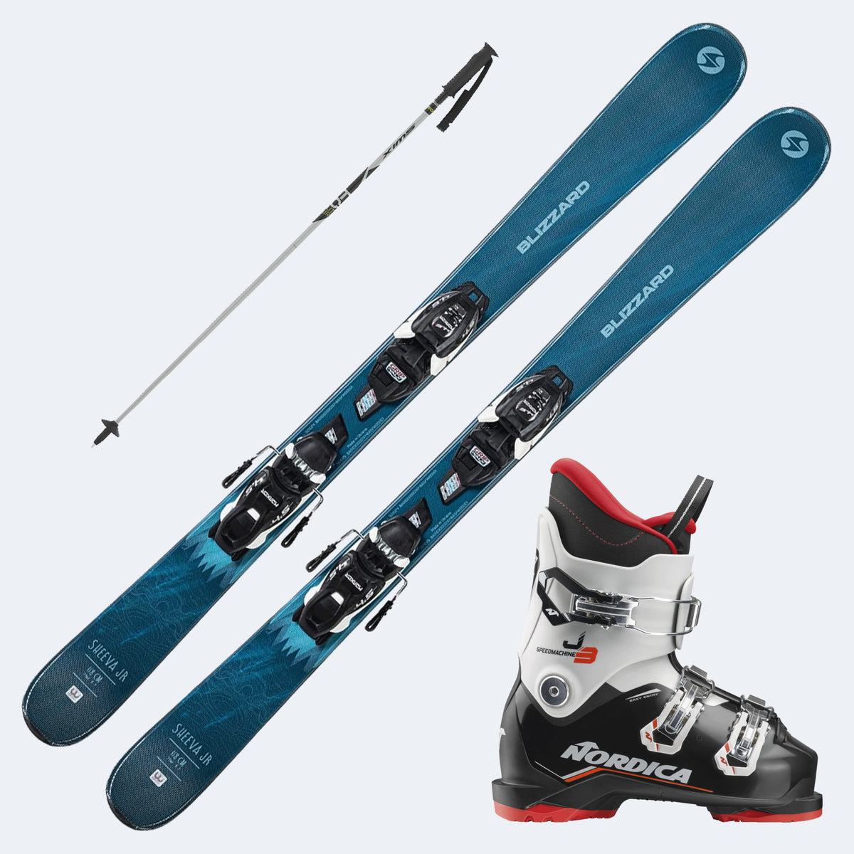 2021 Blizzard Sheeva Twin Junior Skis with  SpeedMachine J Boots and Poles