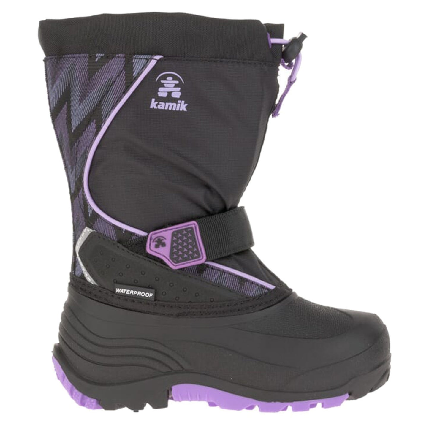 2022 Kamik Snowfall P Kid's Winter Boot - BLACK PURPLE - 13