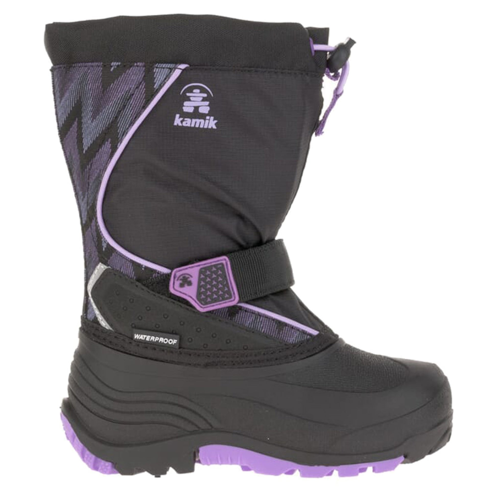 2022 Kamik Snowfall P Kid's Winter Boot - BLACK PURPLE - 13