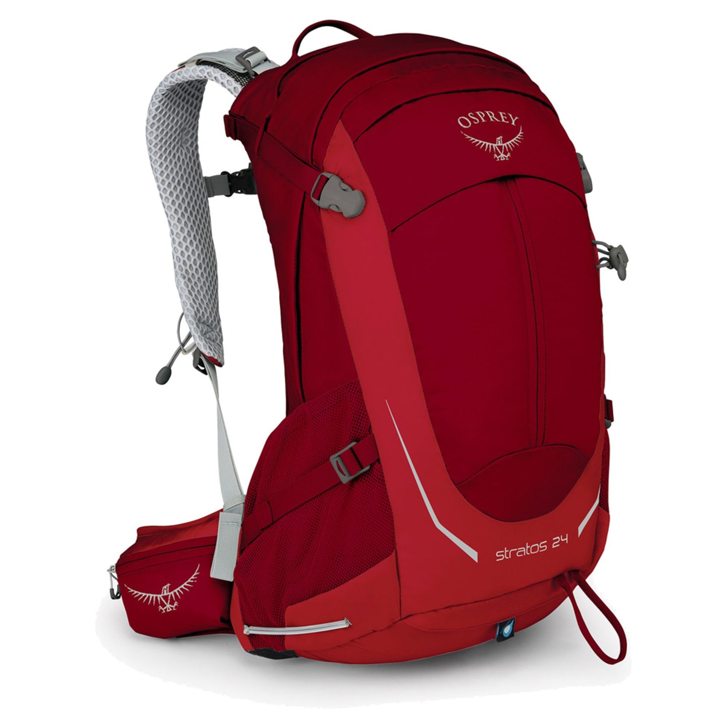 2022 Osprey Stratos 24 Men's Hiking Backpack - POINSETTIA RED