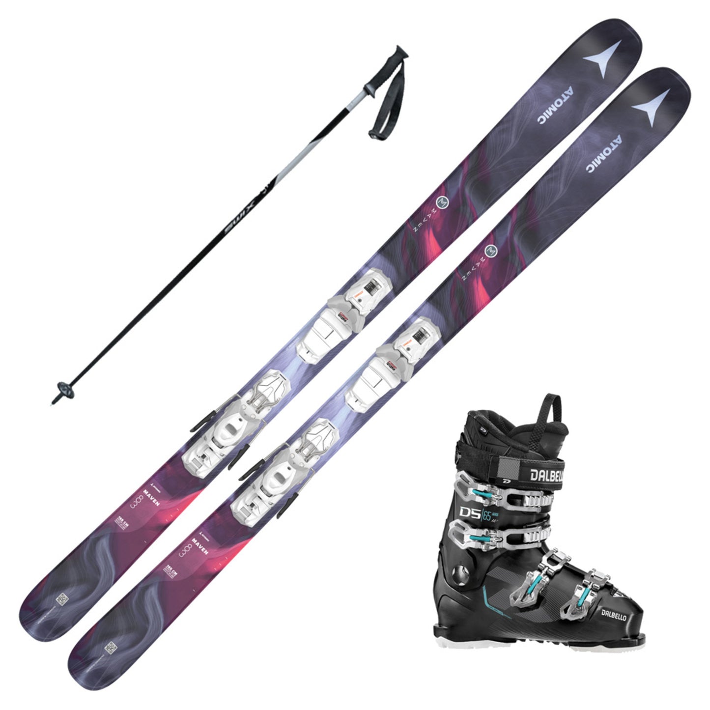 2023 Atomic Maven 83 R Skis w/ Dalbello DS MX 65W Ski Boot and Poles