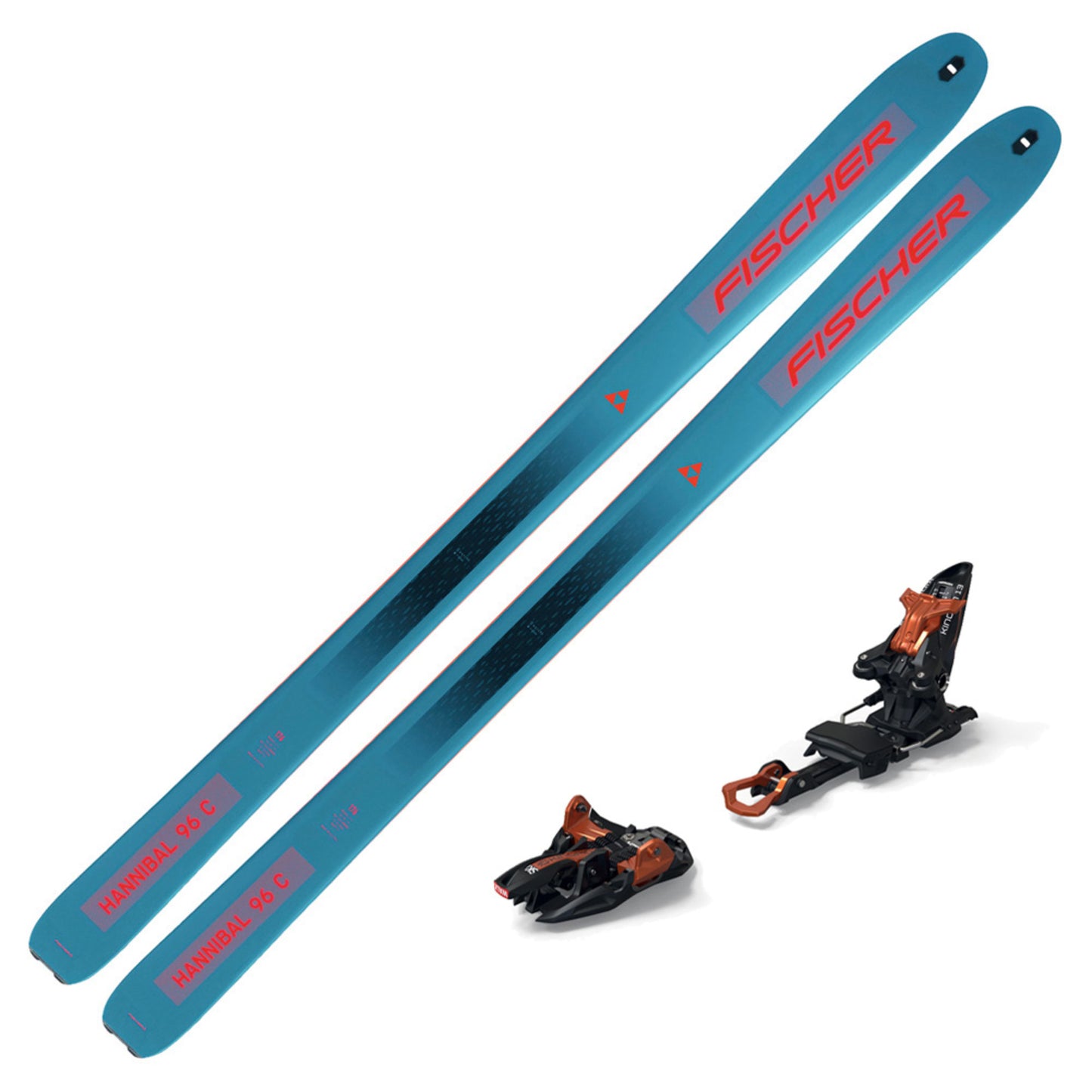 2023 Fischer Hannibal 96 Carbon Touring Skis w/ Marker Kingpin 13 Bindings