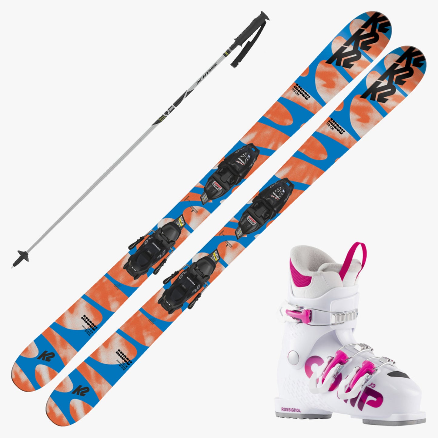 2023 K2 Missy Skis w/ Rossignol Comp J Girl Boots and Poles