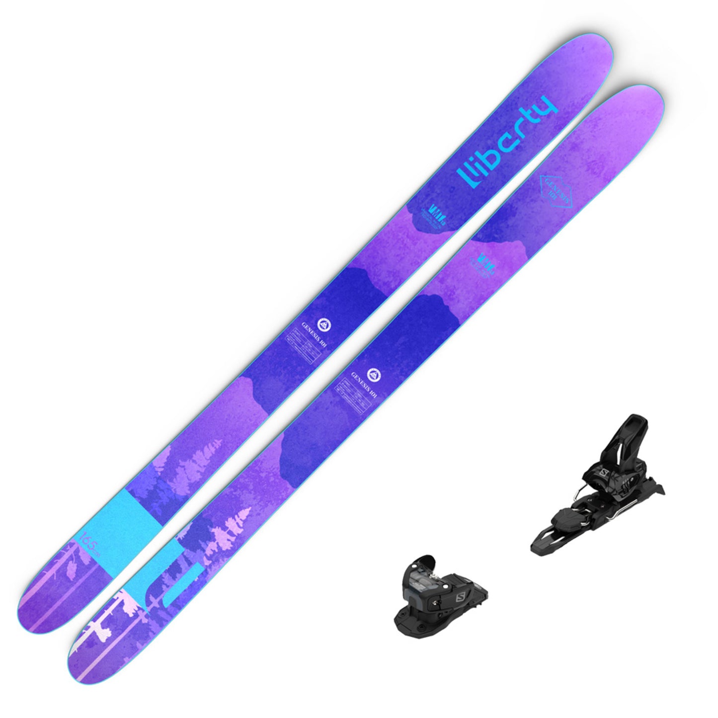 2023 Liberty Genesis 101 Skis w/ Salomon Warden 11 MNC Bindings