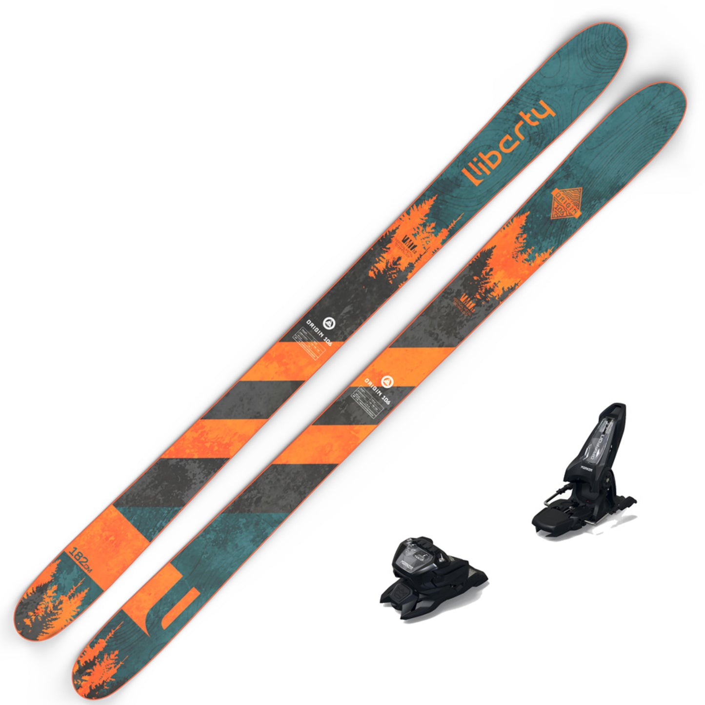 2023 Liberty Origin 106 Skis w/ Marker Griffon 13 ID Bindings