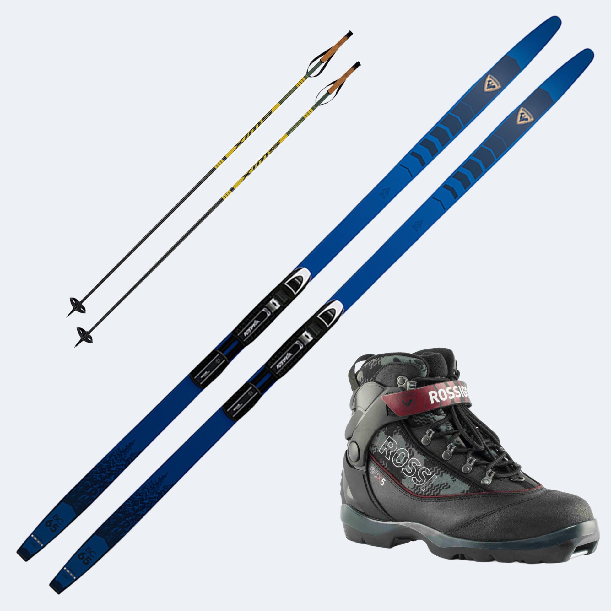 2026 Rossignol BC 65 Positrack Skis with Rossignol BC X5 Boots and Poles