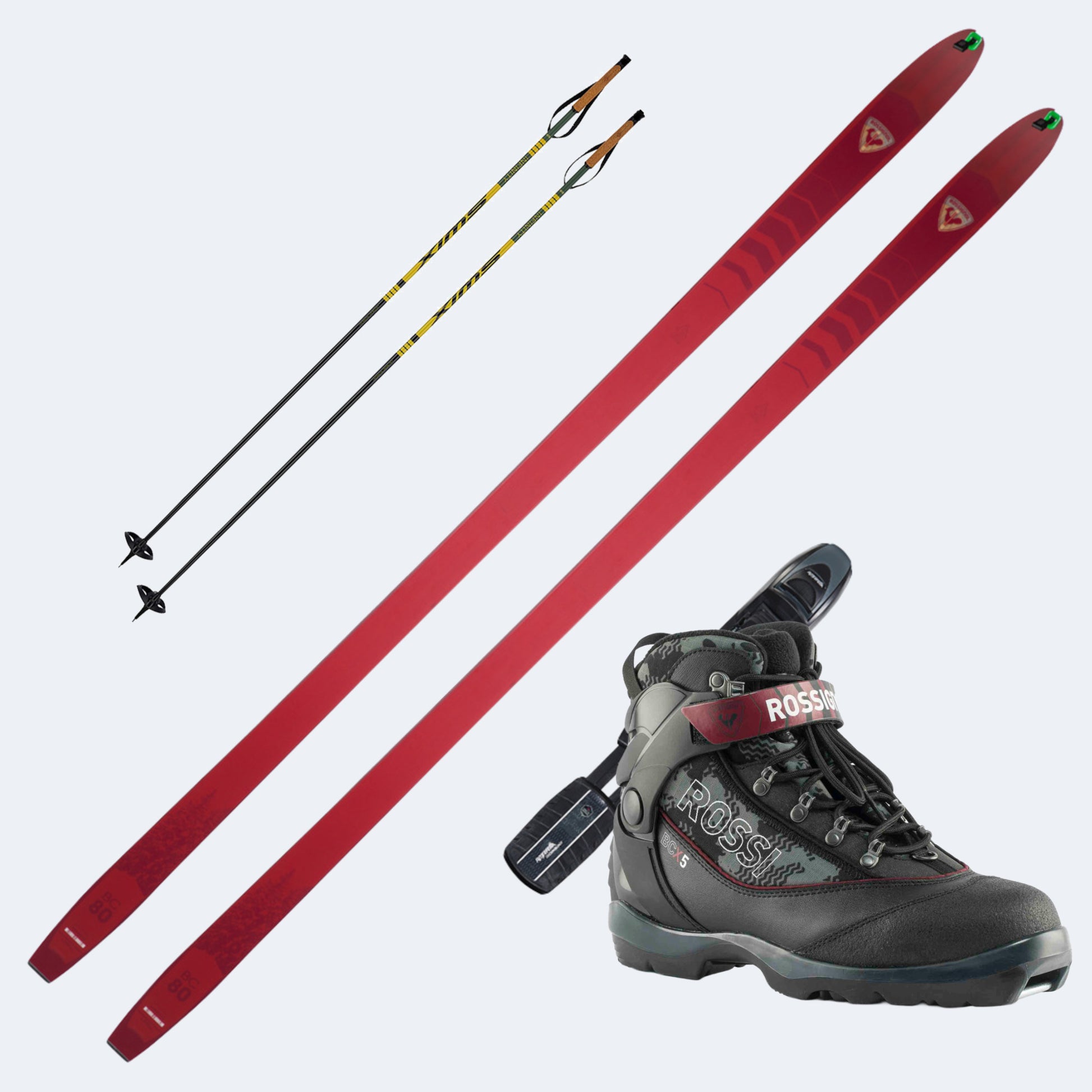 2026 Rossignol BC 80 Positrack Skis with Rossignol BC X5 Boots and Poles